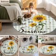 thumbnail image 5 of Round Rugs 4Ft, Sunflowers Farmhouse Round Area Rug Washable Indoor Throw Carpet, Sage Green Plaid Pastoral Rustic Soft Non Slip Circle Rug for Kitchen Nursery Room Home Decor Aesthetic, 5 of 8