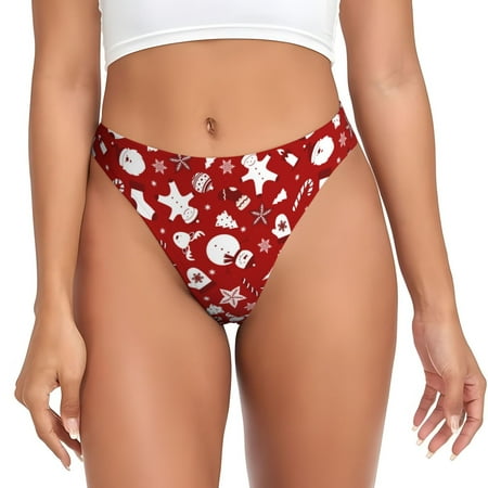 Disketp Red Christmas Cheer. Seamless Women Underwear Thongs No Show Ladies Thong  Panties Undies for Women-Large