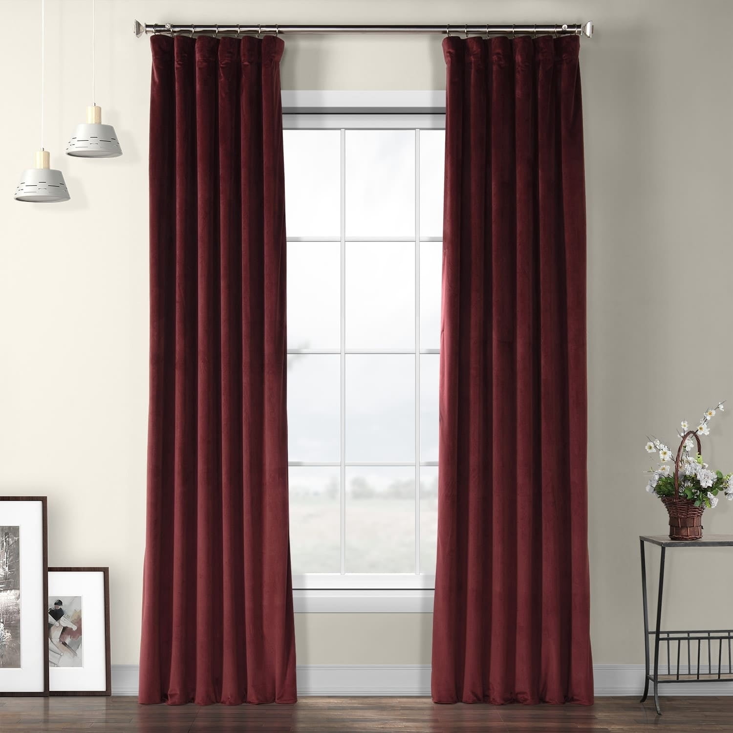 Draperies Curtains Burgundy W52 X L84 Hcily Blackout