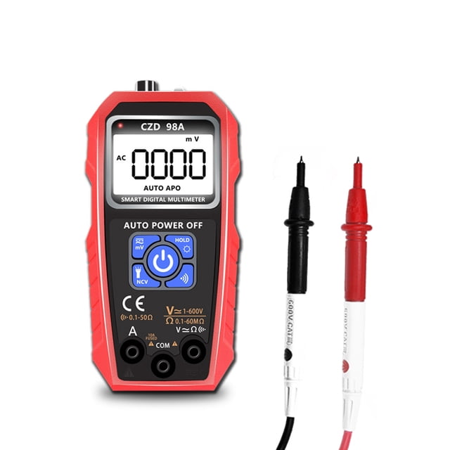 CZD98A Grand Écran d'Affichage LCD Numérique Intelligent Portable Multimètre avec Rétro-Éclairage Fonction Flashilight NCV Courant Continu AC Tension Courant Ligne de Feu Mesure Multifonctionnelle Testi