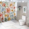 thumbnail image 7 of Patifu Pillow Flowers Watercolor Shower Curtain Set with Hooks 60"x72, 7 of 7
