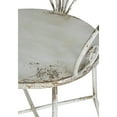 thumbnail image 4 of A&B Home Distressed White Iron Chair with Ornate Fan-Like Backrest - 24.5x22x38", 4 of 7