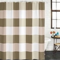 thumbnail image 2 of Xipuska Brown Plaid Shower Curtain - Water Repellent Fabric Shower Curtains Washable, Spring Summer Farmhouse Buffalo Checkered Decorative Polyester Cloth Bathroom Curtains Modern Bath Decor 72"x78", 2 of 6