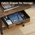 thumbnail image 5 of 22"x15" Large Printer Stand with Storage Drawer, 2-Tier Under Desk Printer Table for Home Office, Printer Cart fit Fax Machine/3D Printer/Scanner(Brown), 5 of 7