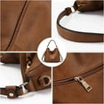 thumbnail image 4 of Hobo Tote Bags for Women Retro Leather Large Capacity Slouchy Shoulder Crossbody Handbags Purse Brown, 4 of 6