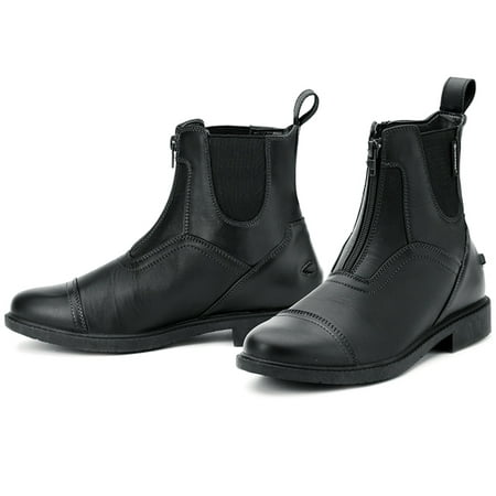Image of 62ER 32 Sz Ovation Horse Rider Energy Zip Front Synthetic Durable Paddock Boots Black