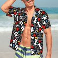 thumbnail image 5 of KLL Men's Hawaiian Shirt Short Sleeve Button Down Beach Shirts-Cute Puppy Footprints, 5 of 5