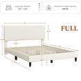 thumbnail image 3 of Renwick Full Size Upholstered Platform Bed with Adjustable Headboard, Beige, 3 of 9