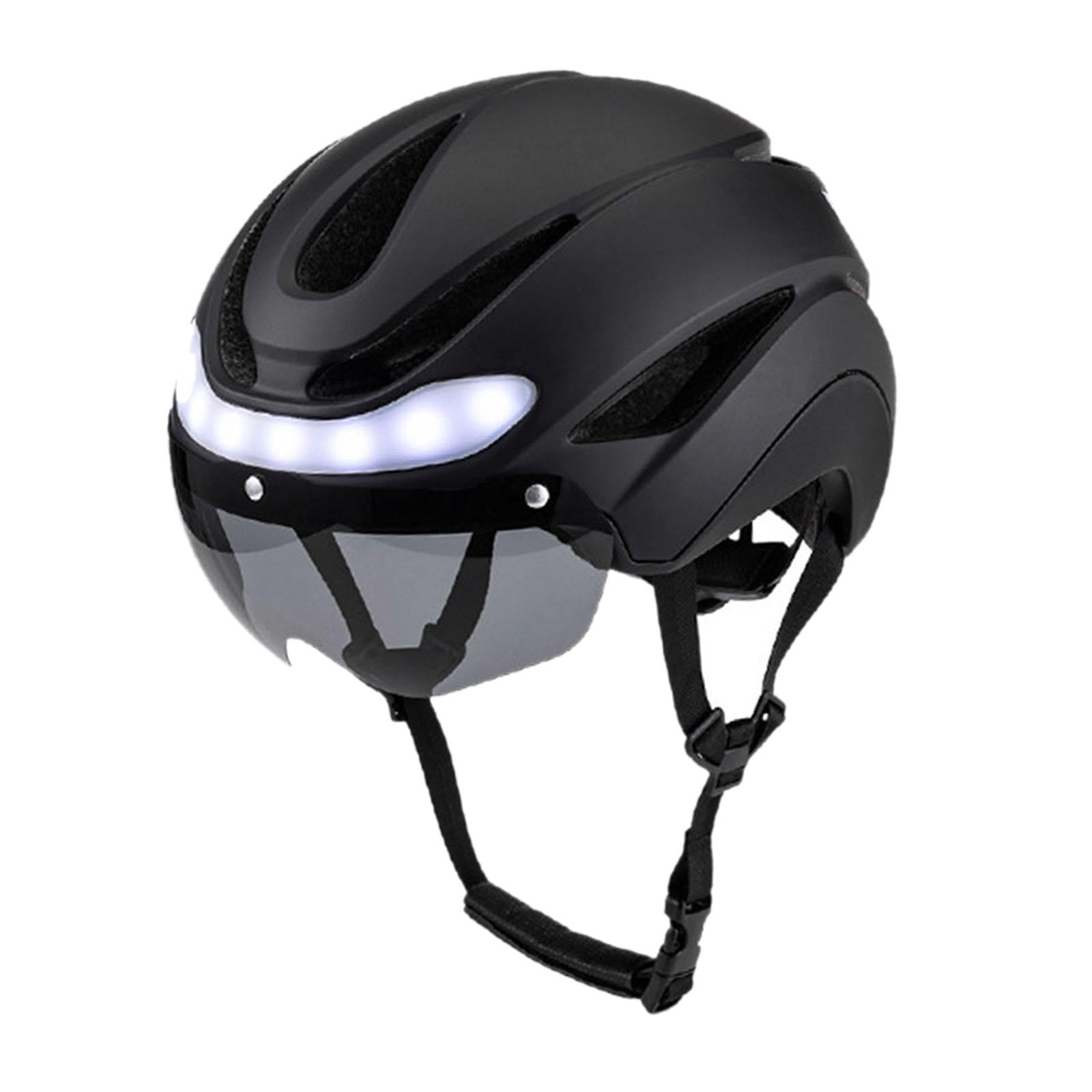 Baoblaze Bike Helmet with Light Shockproof Adjustable Chin Strap Breathable Sports Helmet for Adult for Climbing Biking Inline Skating Black