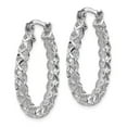 thumbnail image 2 of Diamond2Deal 14K White Gold Polished Diamond-Cut Hollow Hoop Earrings for Women (L- 1.07 inch, W- 0.83 inch), 2 of 6