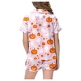 thumbnail image 5 of SJLDQY Halloween Girls Pajama Sets Button Down Short Sleeve Shirts Shorts 2 Piece Hallowmas Pjs Sets Casual Sleepwear Comfy Loungewear Sets for Kids, 5 of 6
