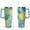 Greenish-blue-1, variant on 40oz Tropical Pineapple Pattern Stainless Steel Flip Straw Tumbler Spill Proof Travel Cup Double Wall Vacuum Insulated Coffee Mug with Top Handle