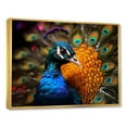 thumbnail image 2 of Designart "Harmonious Majesty Of Colorful Peacocks" Animals Peacock Floater Framed Wall Art Living Room, 2 of 5