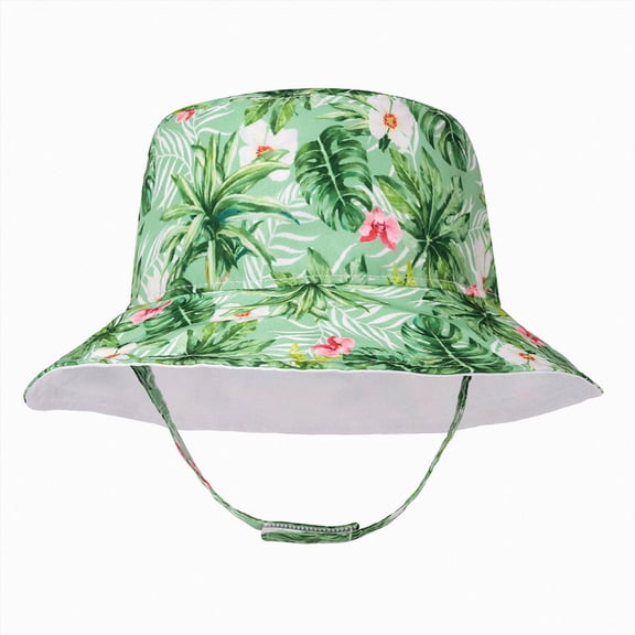 CAUYDY Kids Sun Hat 1-5T Toddler Girls Bucket Hats UV Protection Summer Beach Hat for 6 9 12 18 Months Infant Baby Cute Wide Brim Fishing Hat (Sizes XL,Green)