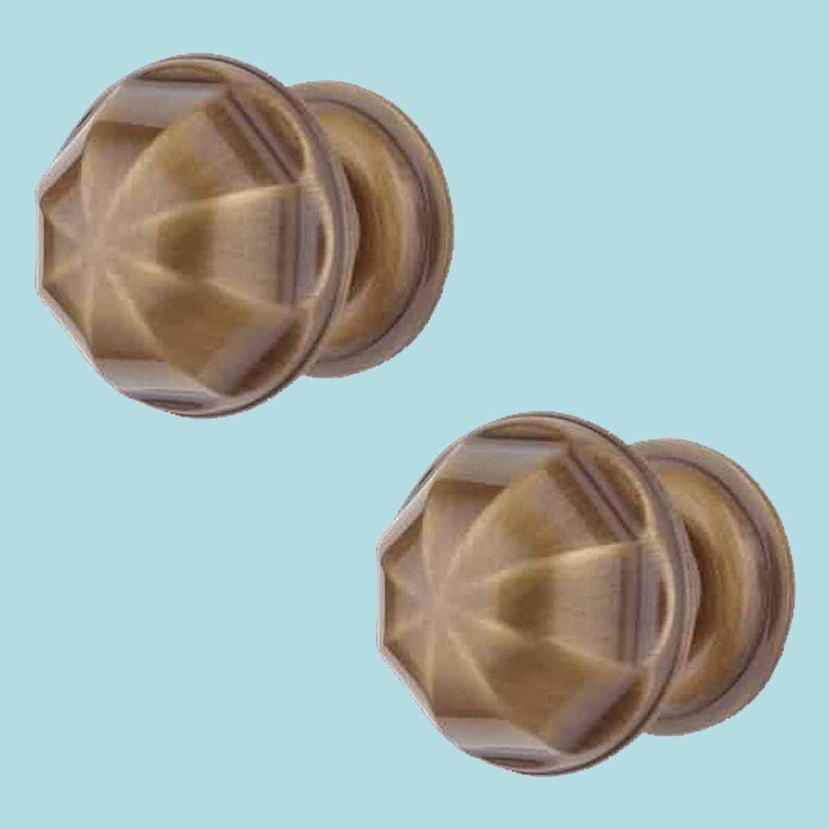 Renovators Supply Kitchen Cabinet Knob 1 x 1 x 1" Antique Drawer Knob Round Drawer Handles Traditional Knob Pulls Antique Brass Cabinet and Furniture Knobs w/Backplate Pack of 2