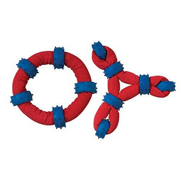 Gladiator Tough Dog Toys Triple Layer Durable Chew Tugs Choose Triangle or Ring (Both Toys)