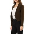 thumbnail image 5 of MODA NOVA Juniors Collarless Work Office Business Casual Cropped Blazer, 5 of 7