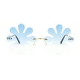 thumbnail image 2 of Hippie Tie Dye Daisy Rimless Round Groovy Sunglasses Gold - Blue, 2 of 4