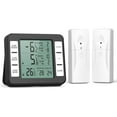 thumbnail image 1 of czcpp-Refrigerator Thermometer, Wireless Digital Freezer Thermometer with 2 Wireless Sensors, Audible Alarm, Min and Max Record, LCD Display for Home, Restaurants, Bars, Cafes (Black), 1 of 4