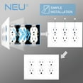 thumbnail image 3 of [10 Pack] NEU 3-Gang Duplex Receptacle Outlet Switch Cover Mid-Size Wall Plates, 6.5" x 4.75", Unbreakable Polycarbonate Thermoplastic, Glossy White, 3 of 5