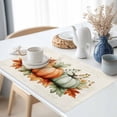 thumbnail image 3 of Thanksgiving Green Orange Pumpkin Placemats Set of 1 Leaf Vintage Text Texture Heat Insulated Linen Place Mats, Washable Stain-Proof Table Mats for Dining Tables Holiday Decor 13x19inch, 3 of 9