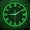 Green, variant on Roman Numeral LED Illuminated Wall Clock for Office Home Contemporary Aesthetic Accent Metal Frame Glowing Neon Light Wall Clock