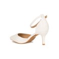 thumbnail image 3 of Women Leatherette Pointy Toe Ankle Strap Kitten Pump Heel 18781, 3 of 6