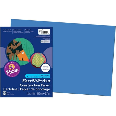 UPC: 0045173074076 | SunWorks PAC7407 Construction Paper 50 / Pack Blue