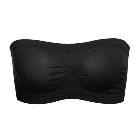

Women s Anti-emptied Seamless Bandeau Bra Breathable Wrapped Chest Off Shoulder Crop Tops Tank Tops Comfortable Beauty Underwear Boob Tube Free Size for Female Ladies (Black)