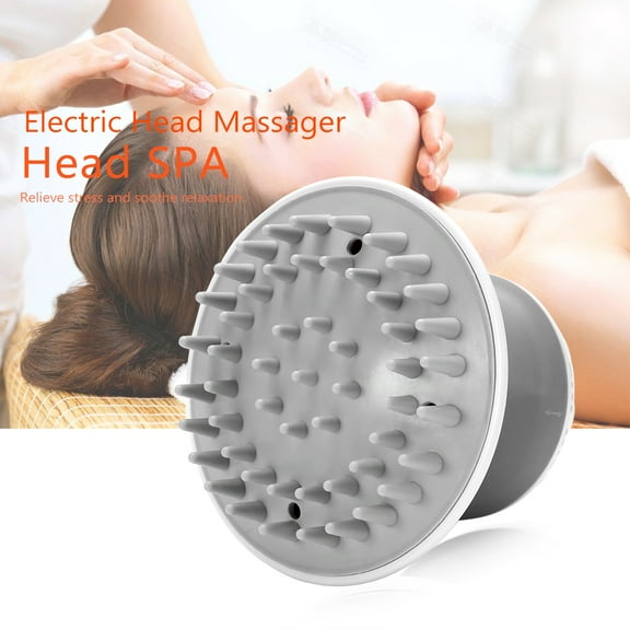 Tbest Electric Head Massager Anti-Static Scalp Relaxation Stress Relief Hair Scrubber Brush, Scalp Scrubber, Electric Massage Comb