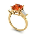 thumbnail image 2 of Clara Pucci 14K Yellow Gold 3ct Red Three-Stone Ring for Women, 2 of 7