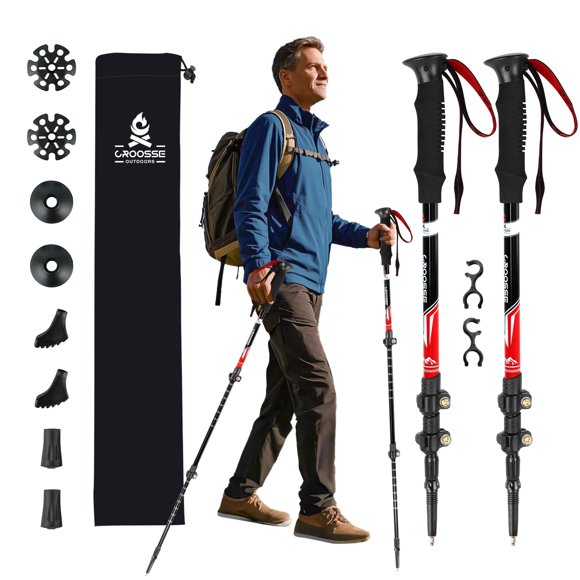 Bastones de trekking Croosseoutdoors ajustables de aluminio 58-135 cm