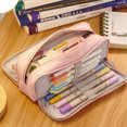 thumbnail image 4 of Estuche para Lápices Estuche para Lápices para Niñas Adolescentes Estuche para Lápices de Gran Capacidad con 3 Compartimentos para la Escuela y la Oficina, 4 of 4