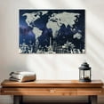 thumbnail image 2 of Elephant Stock Starry World Map Wall Art - Horizontal Canvas Wall Art - Living Room Wall Decor - Map Canvas - Black And Blue Decor - 24" x 16", 2 of 8