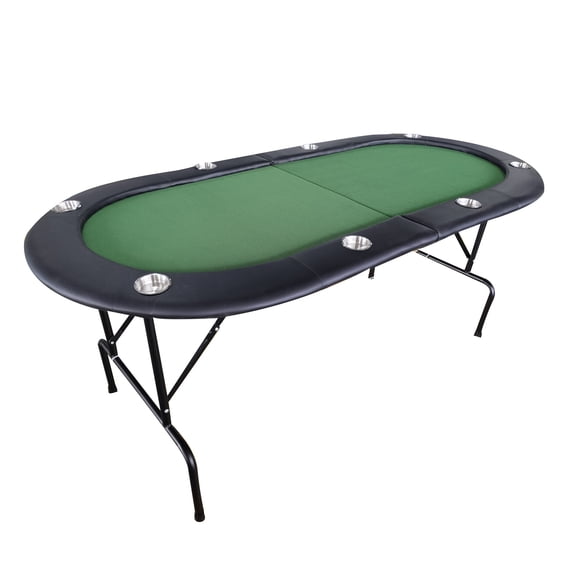 Game Tables INO Design 73" Foldable Poker Table with Cup Holders #16364 Green,Pool Table