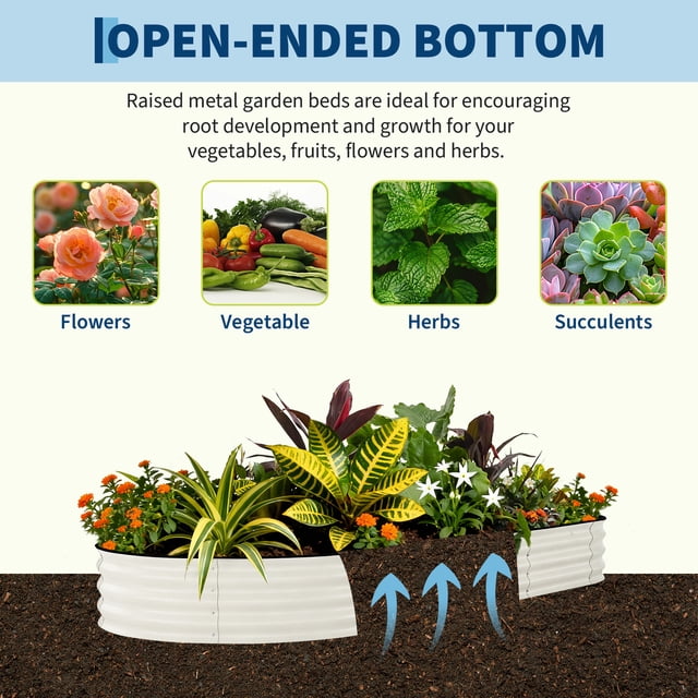 AKDSteel 2 Pcs Raised Garden Beds Outdoor, Deep Planter Box Kit With Tool-Free And Easy Assembly For Outdoor Plants