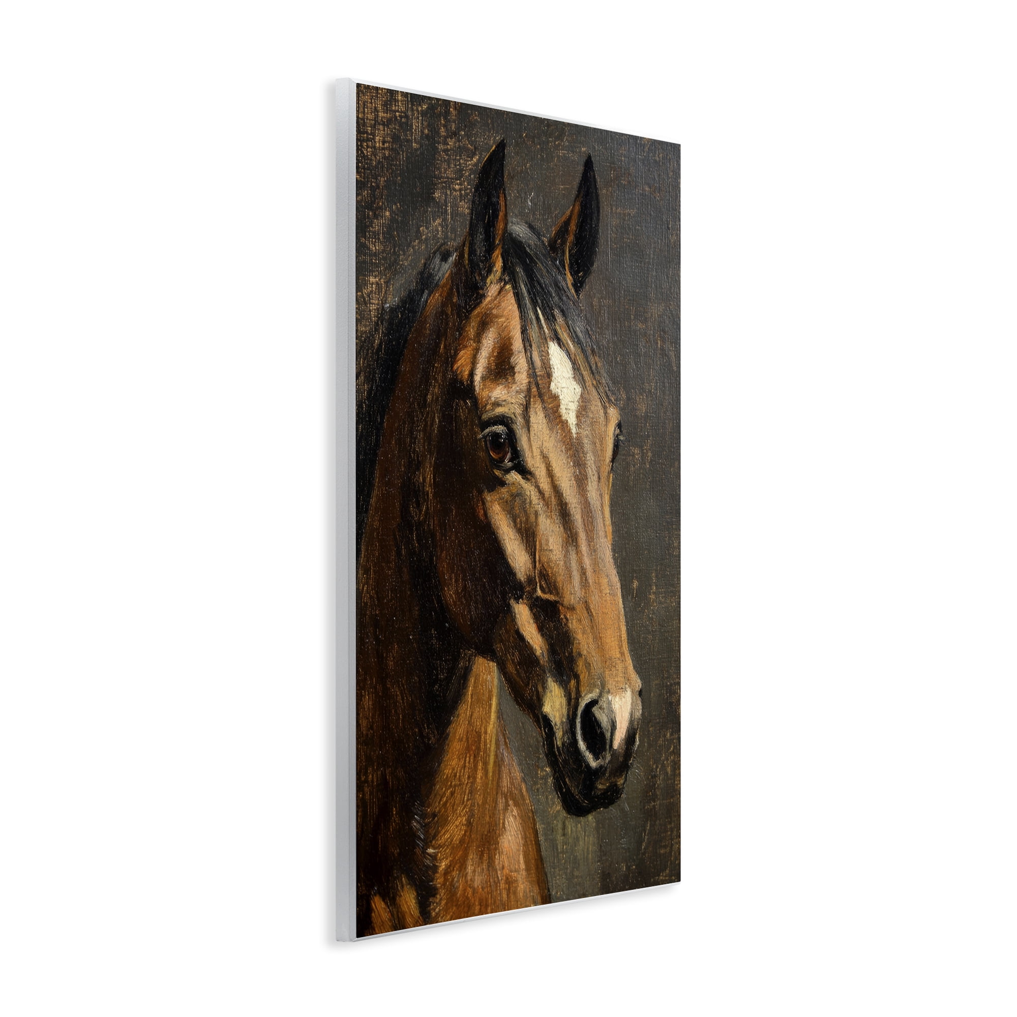 Stupell Industries Horse Portrait Study Wall Plaque Art, design by Petal Prints Design