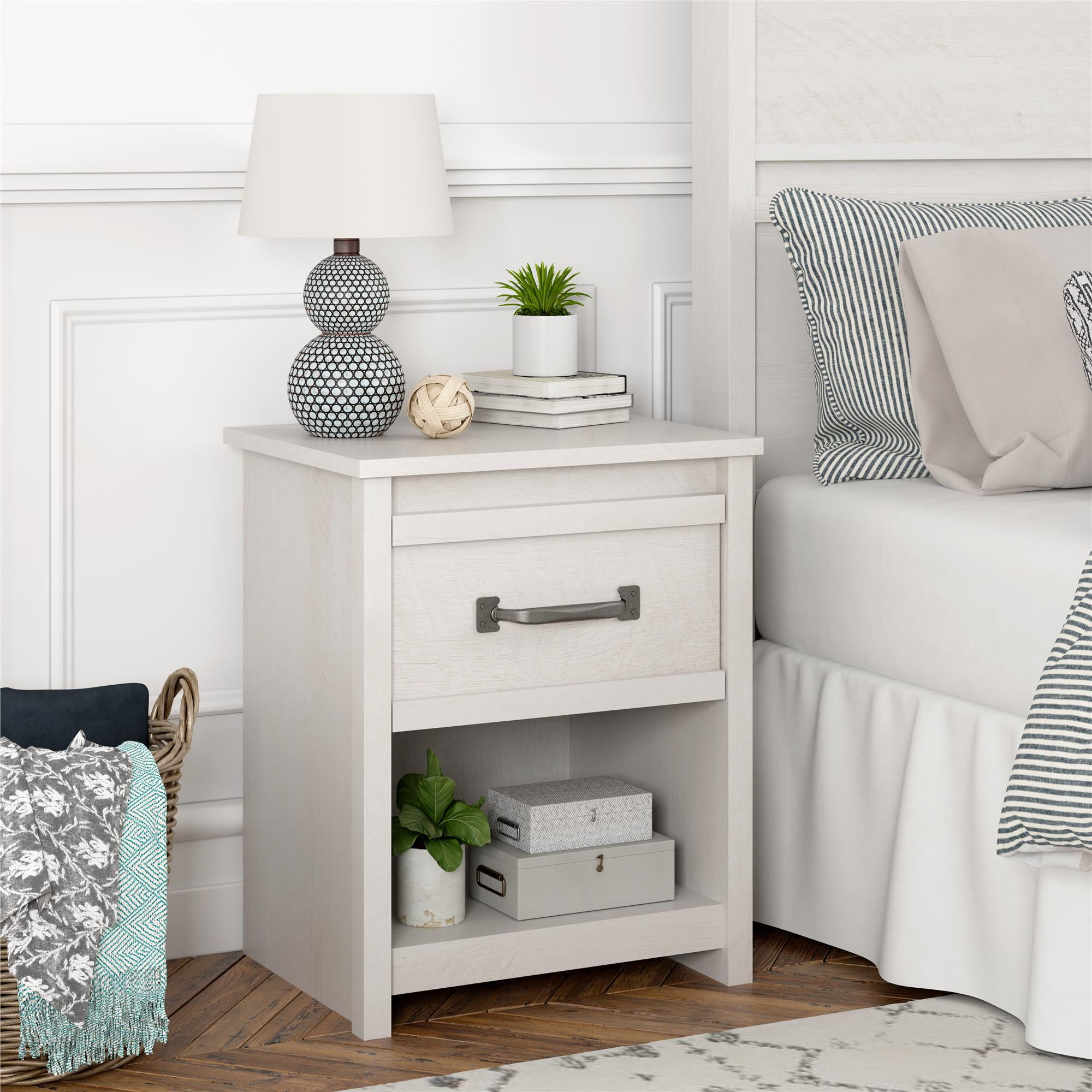 Better Homes & Gardens Rustic Ranch Nightstand, Ivory Oak
