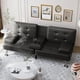 thumbnail image 3 of Shahoo Convertible Folding Futon Sofa Bed Sleeper Couch for Living Room Faux Leather Upholstered Loveseat My Lux Decor Round, 3 of 7