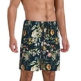 thumbnail image 2 of Pofeuu Watercolor Floral Print Men's Soft Woven Elastic Waistband Sleep Pajama Short-3X-Large, 2 of 6