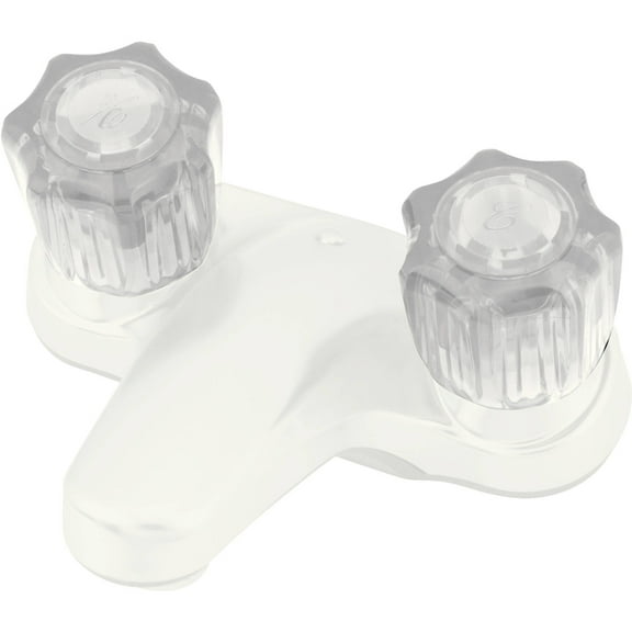 The Empire Brass Company U-YJW77W 4" Lavatory Faucet, White with Clear Handles