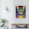 thumbnail image 3 of JEUXUS Colorful Cat American Shorthair Cute Cat Animals Abstract Art Canvas Poster Bedroom Decor Sports Landscape Office Room Decor Gift,Canvas Poster Wall Art Decor Print Picture Paintings  16x20 in, 3 of 4