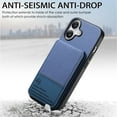 thumbnail image 5 of For iPhone 16 Wallet Phone Case,Twill Pattern Design,With Card Slots,Flip Premium PU Leather Magnetic Closure Kickstand Heavy Duty Protective Shockproof Rugged Phone Case,Blue, 5 of 9
