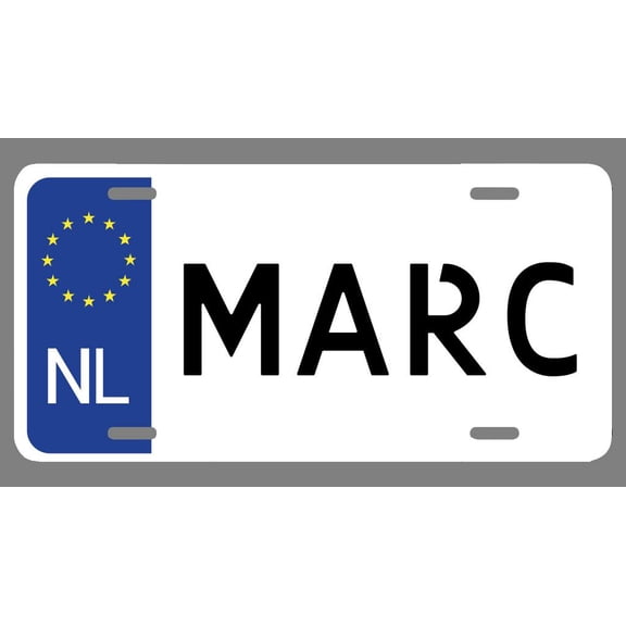 Marc Name Euro Style License Plate Tag Vanity Novelty Metal | UV Printed Metal | 6-Inches By 12-Inches | Car Truck RV Trailer Wall Shop Man Cave | NP1161