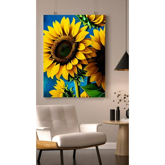 Sunflower Smile - Blooming Sunflower Canvas Wall Art