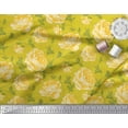 thumbnail image 2 of Soimoi Tissu en Poly Georgette Imprimé Feuilles & Roses Floral au Mètre 52 Pouces de Large, 2 of 3