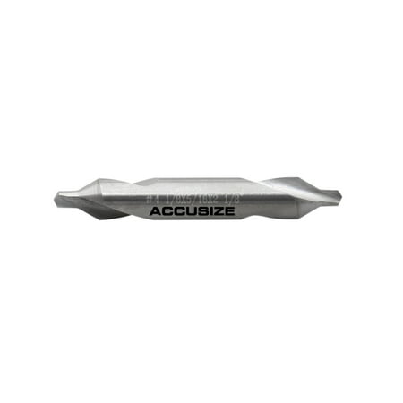 

Accusize 0.125 by 2-1/2 by 5/16 Solid Carbide Center Drill Bits Number 4 60 Deg 585-1250