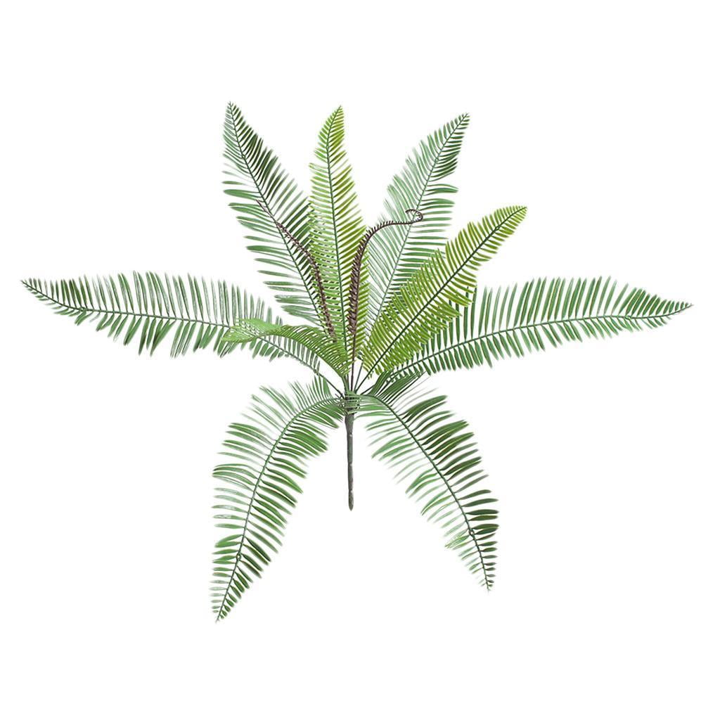 3/6x Artificial Palm Leaves 52cm Green Plastic Faux Fern Cycas Home Garden y0l 
