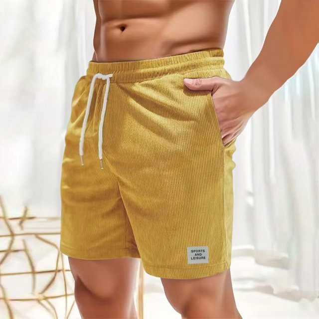 WILLBEST Pantalones Cortos Cortos Hombre Pantalones Cortos Casuales de Verano para Hombre, Pantalones Deportivos de Pana de Estilo Sistema de Color Sólido