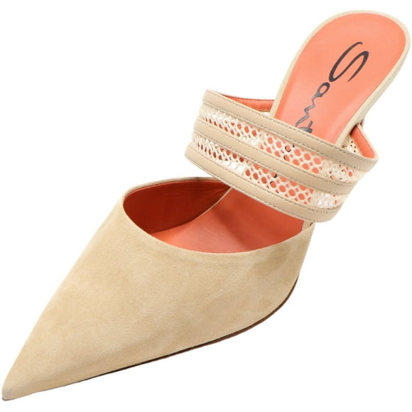 Santoni Women's Marcella Beige Leather Pump - 7.5M